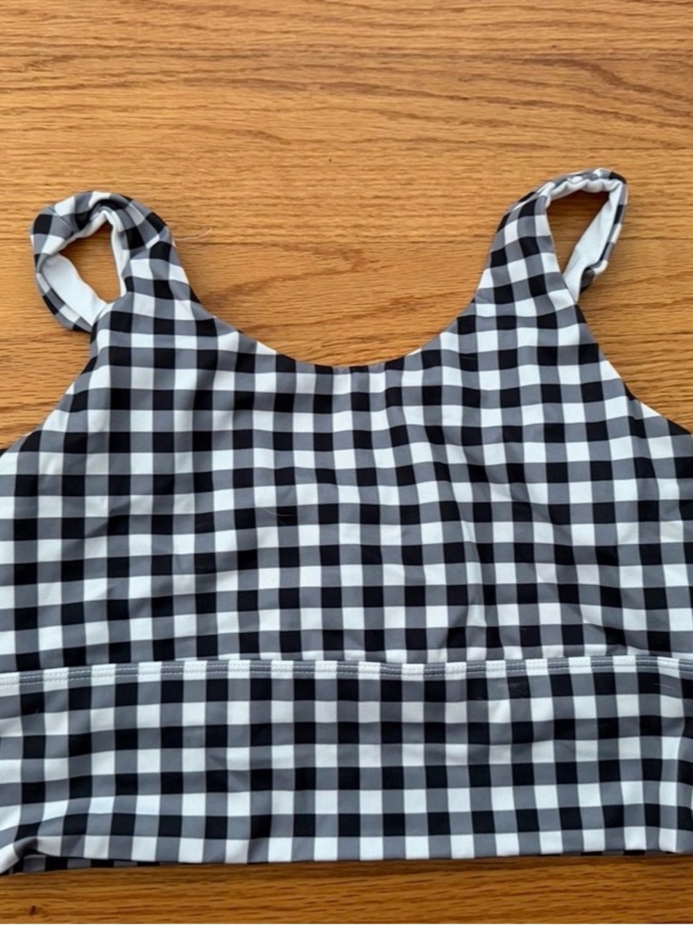 Gottex Black and White Gingham Sports Bra